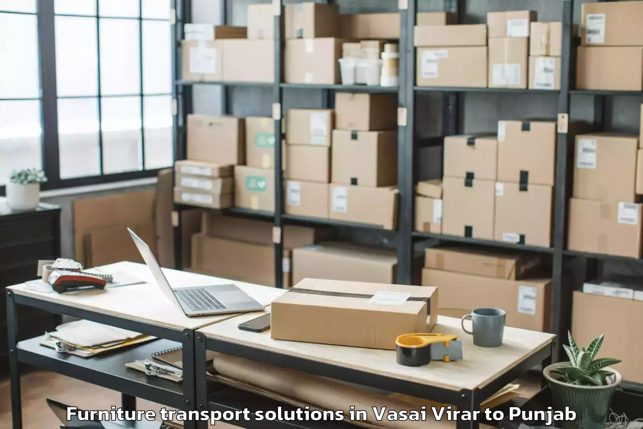 Quality Vasai Virar to Sultanpur Lodhi Furniture Transport Solutions